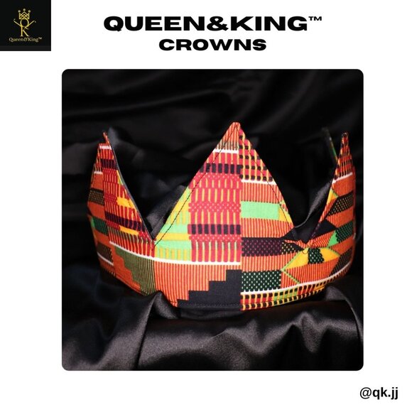 Kente Style Crown (Multiple Heights & Satin Lined) - Picture 4 of 6